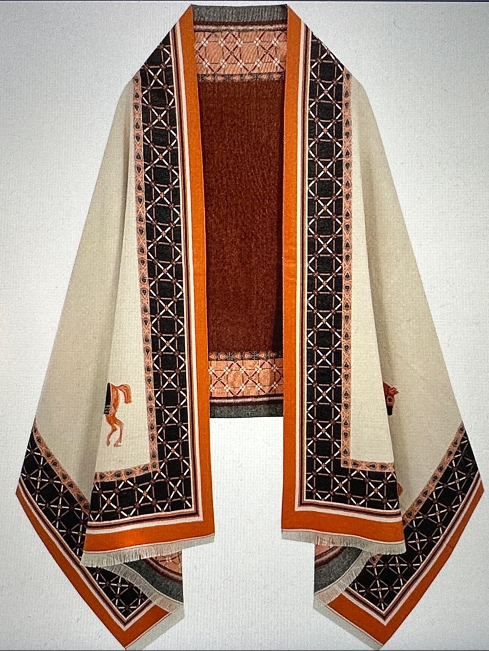 Women’s elegant Open Front Jacket with reversible Pashmina shawl Wrap